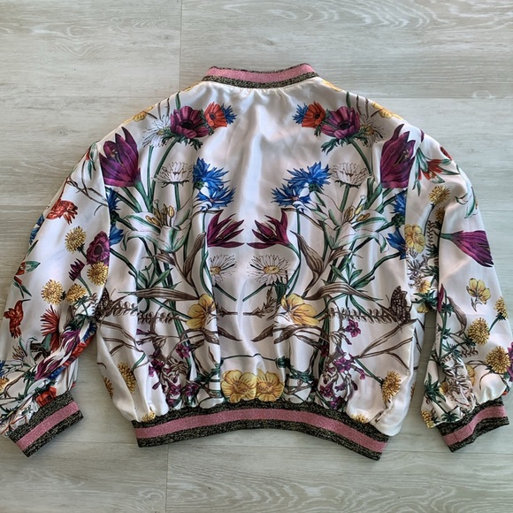 Elevenses Floral Bomber Jacket, Large. Like New. - Picture 8 of 12